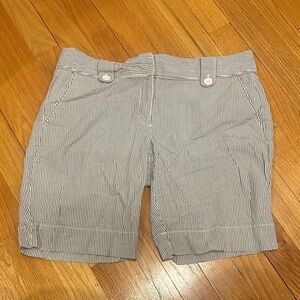 LOFT Black and White Striped Women's Bermudas